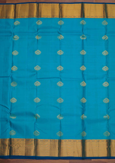 Sky Blue Zariwork Pure Silk Designer Saree - Koskii