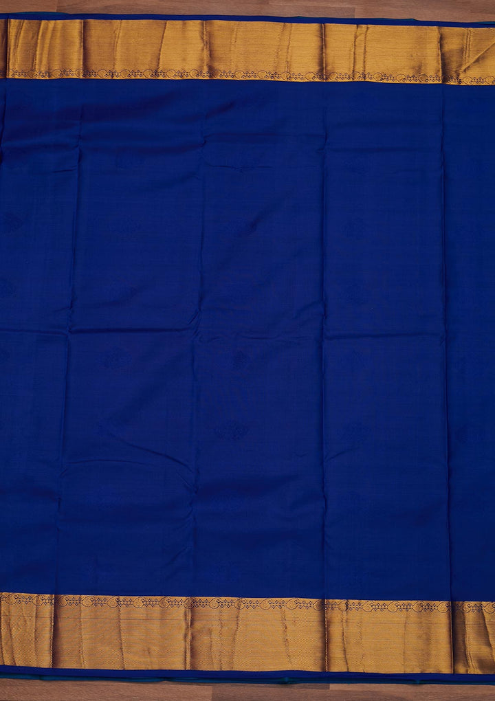 Sky Blue Zariwork Pure Silk Designer Saree - Koskii