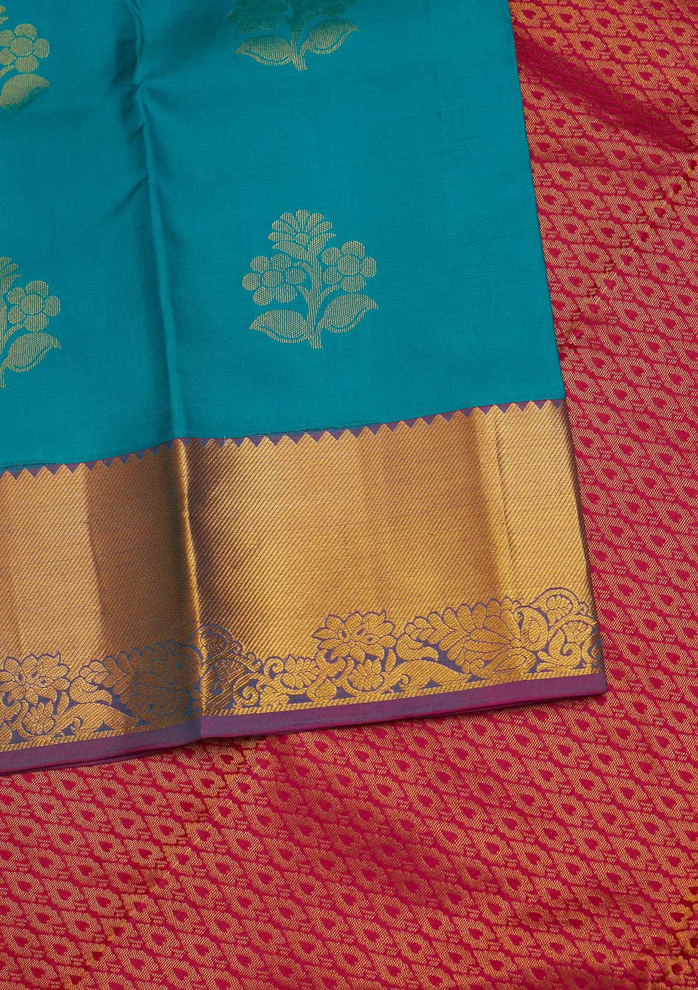 Sky Blue Zariwork Pure Silk Designer Saree - Koskii
