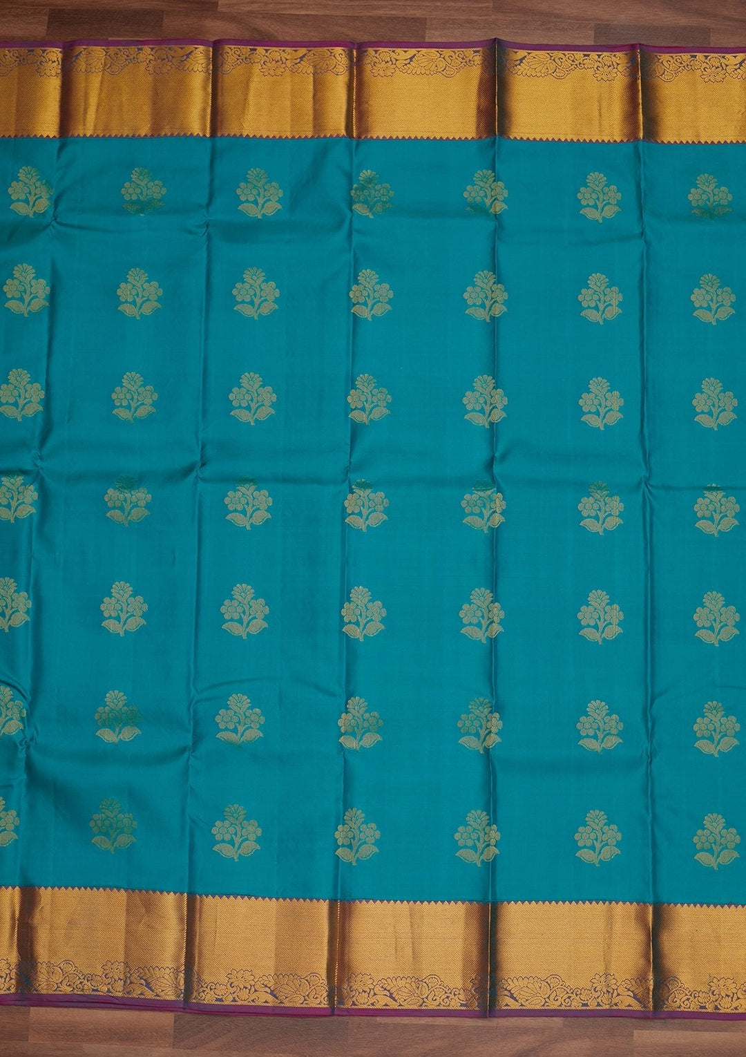 Sky Blue Zariwork Pure Silk Designer Saree - Koskii