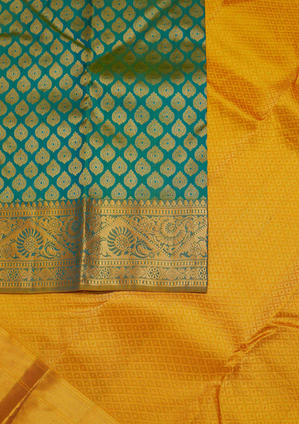 Sky Blue Zariwork Pure Silk Designer Saree - Koskii