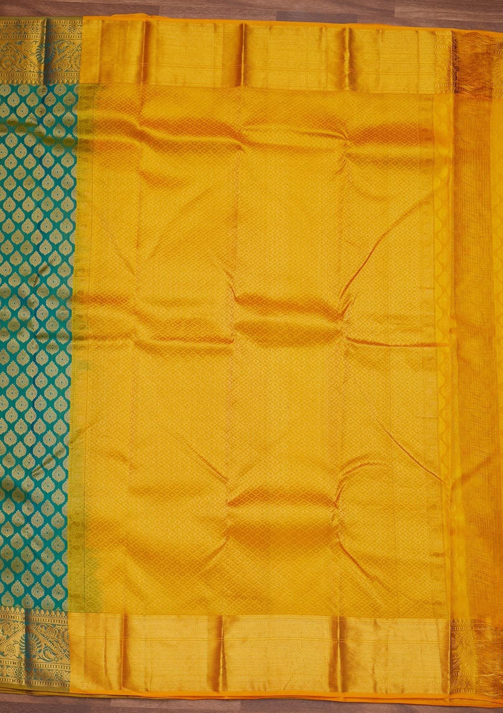 Sky Blue Zariwork Pure Silk Designer Saree - Koskii