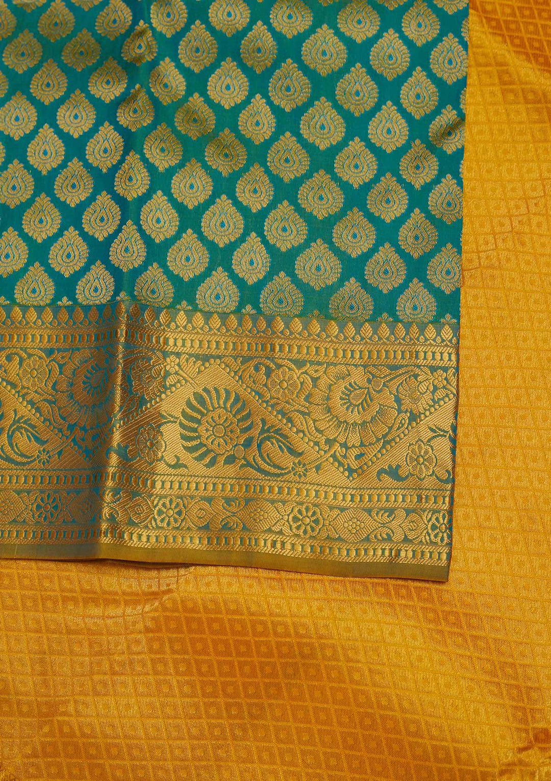 Sky Blue Zariwork Pure Silk Designer Saree - Koskii