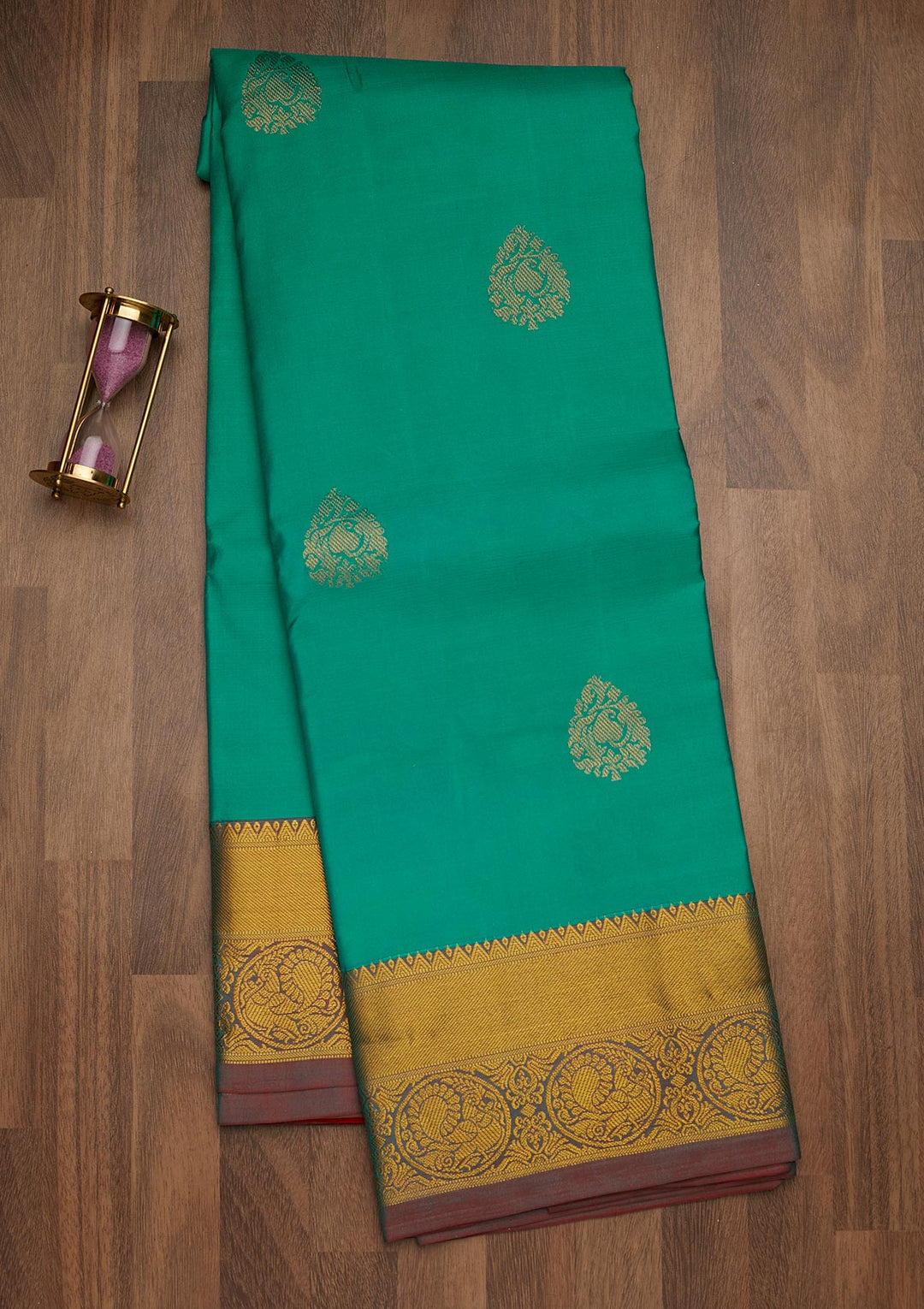 Sky Blue Zariwork Pure Silk Saree-Koskii