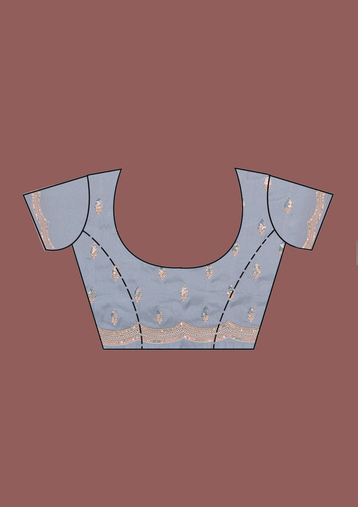 Wine Sequins Work Raw Silk Designer Saree-Koskii