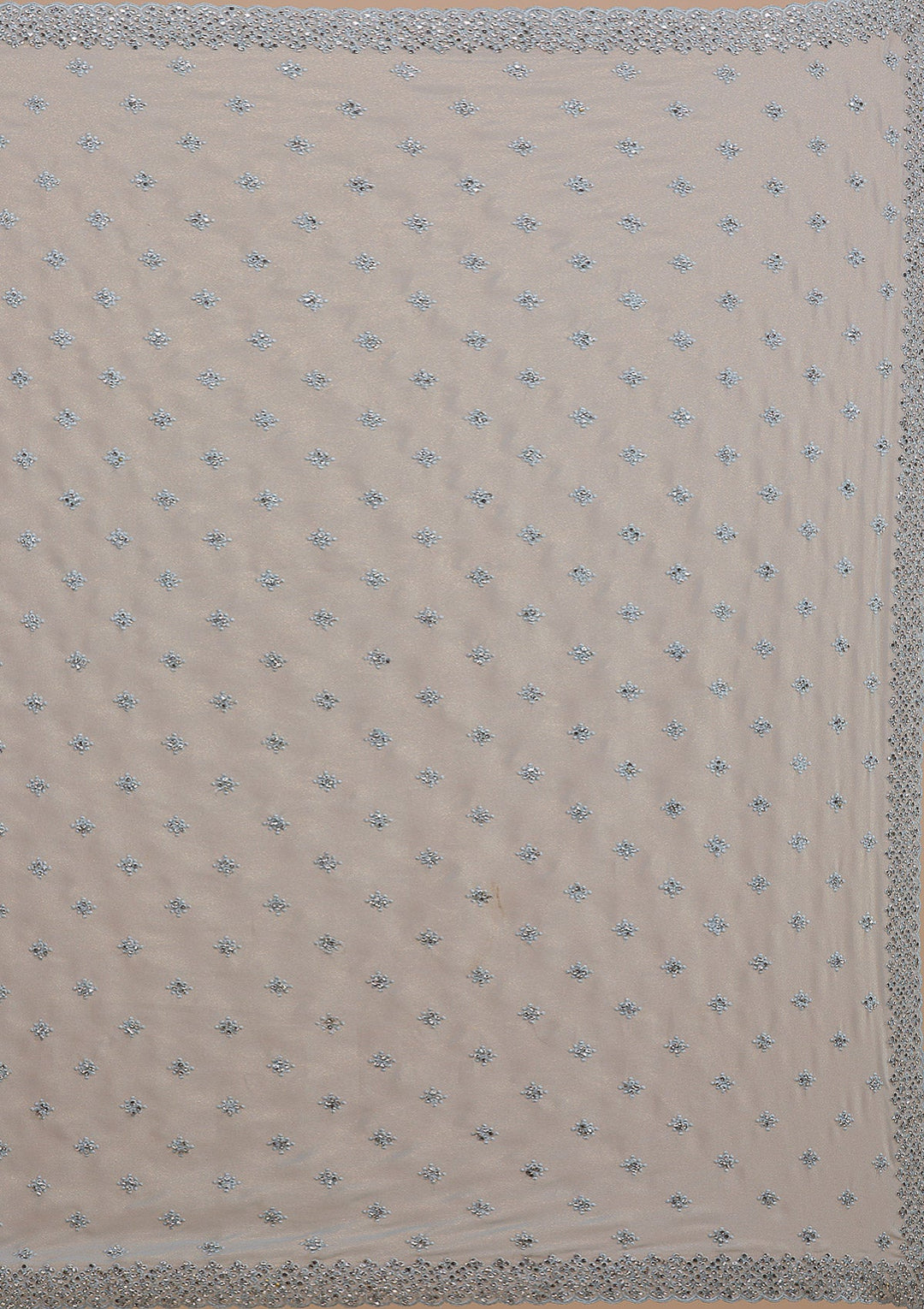 Sky Blue Silver Stonework Georgette Saree-Koskii