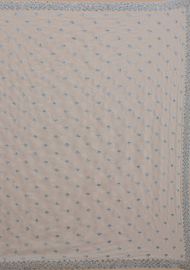 Sky Blue Silver Stonework Georgette Saree-Koskii