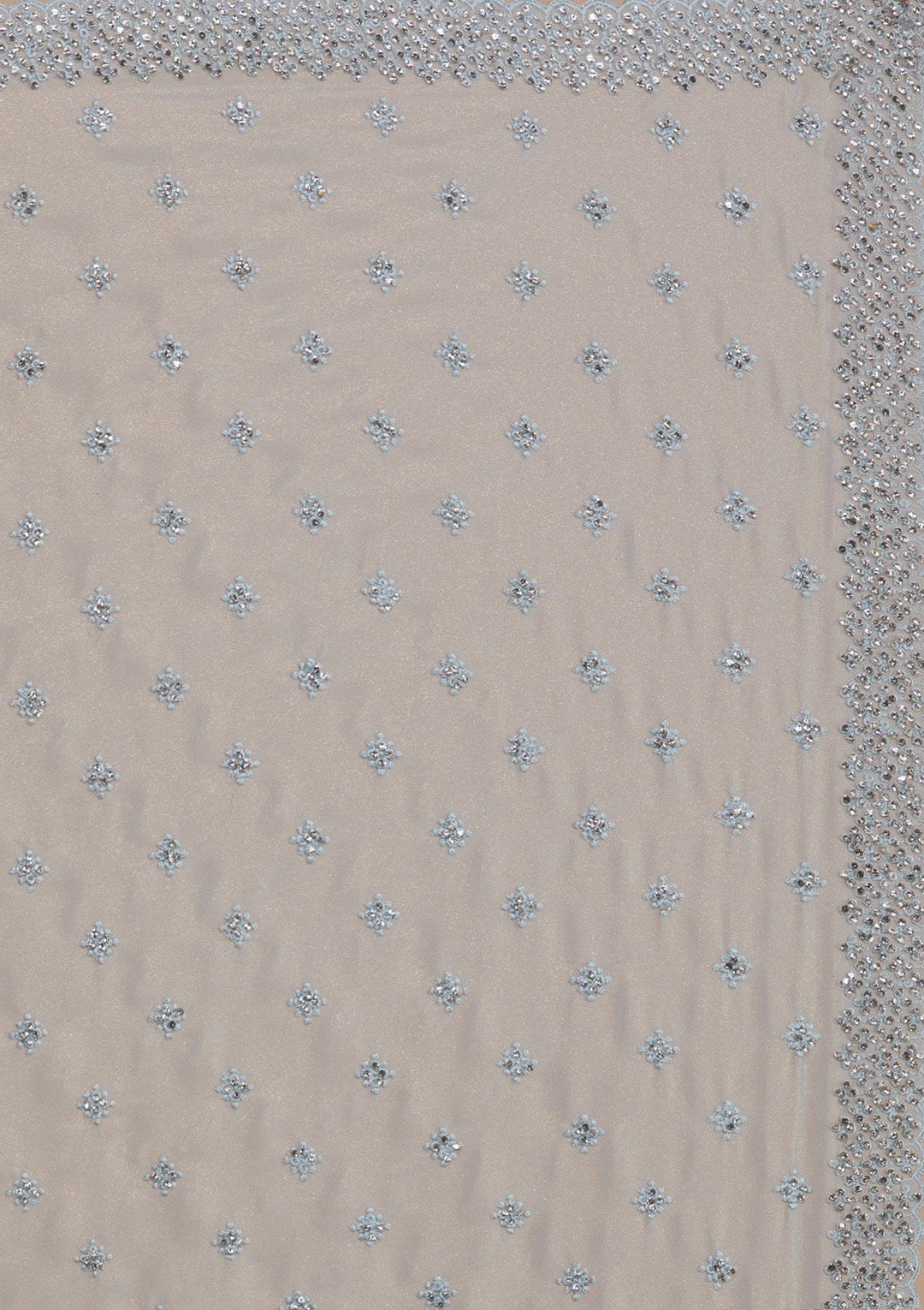 Sky Blue Silver Stonework Georgette Saree-Koskii