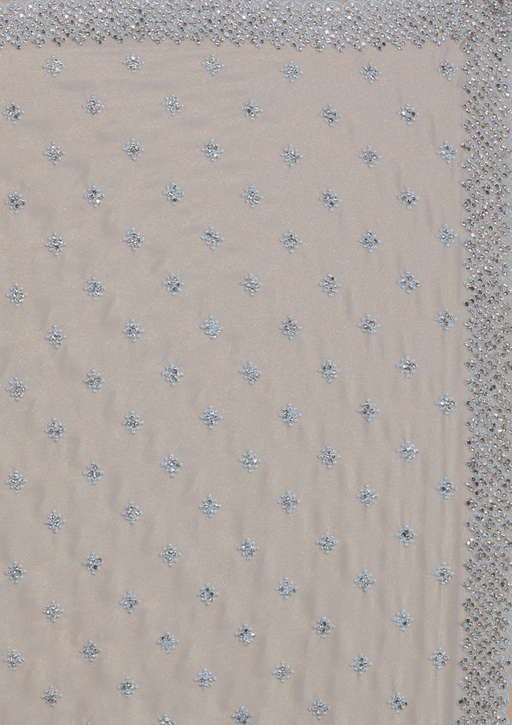 Sky Blue Silver Stonework Georgette Saree-Koskii