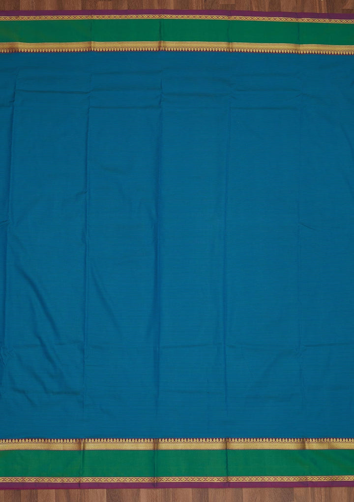 Turquoise Blue Zariwork Art Silk Saree - Koskii