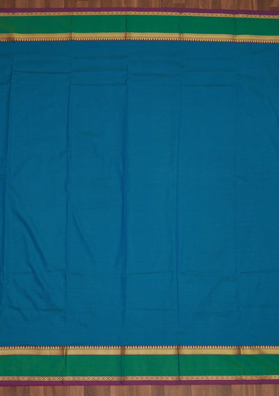Turquoise Blue Zariwork Art Silk Saree - Koskii