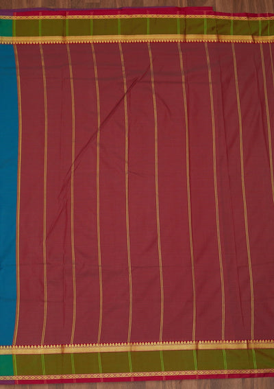 Turquoise Blue Zariwork Art Silk Saree - Koskii