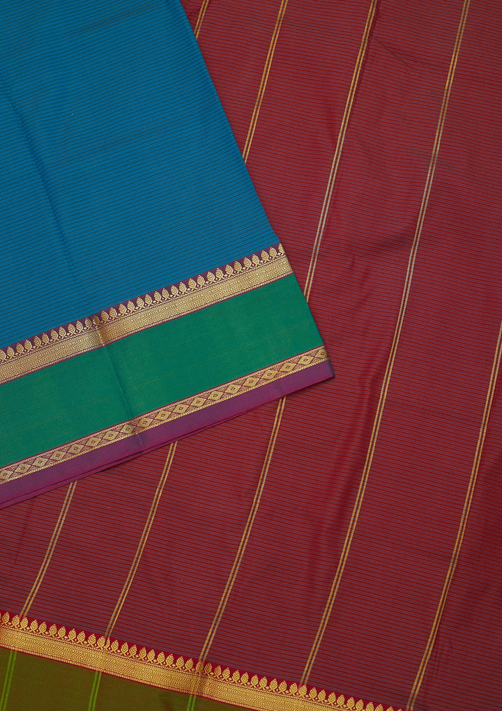 Turquoise Blue Zariwork Art Silk Saree - Koskii