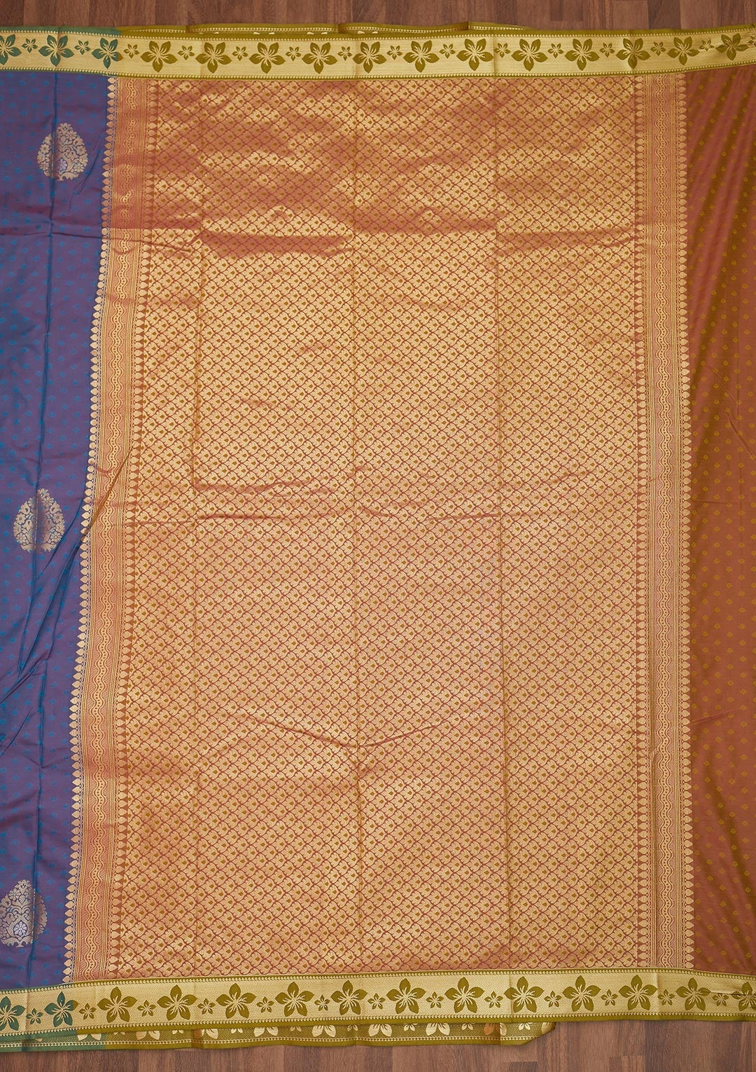 Turquoise Blue Zariwork Art Silk Saree - Koskii