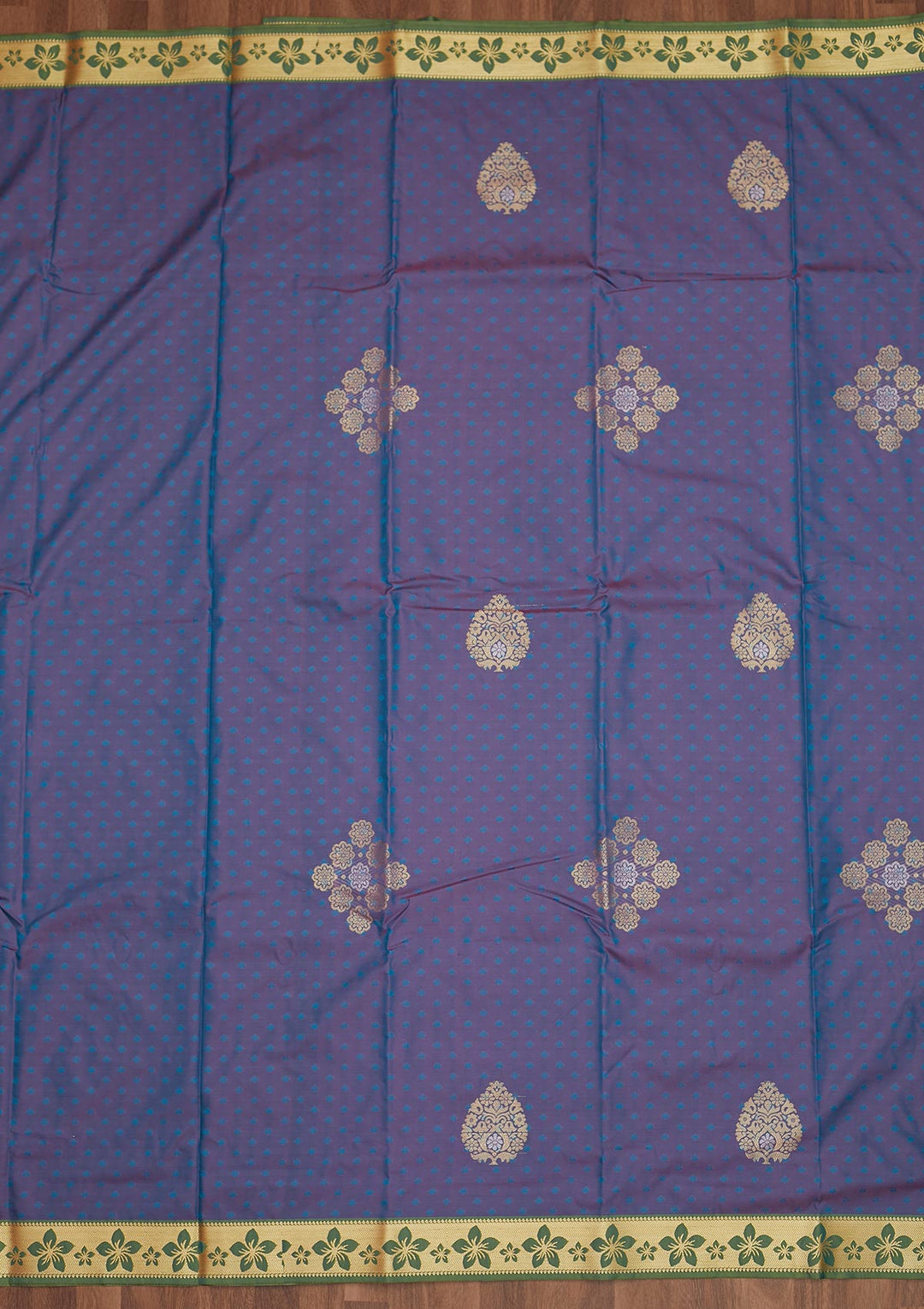 Turquoise Blue Zariwork Art Silk Saree - Koskii