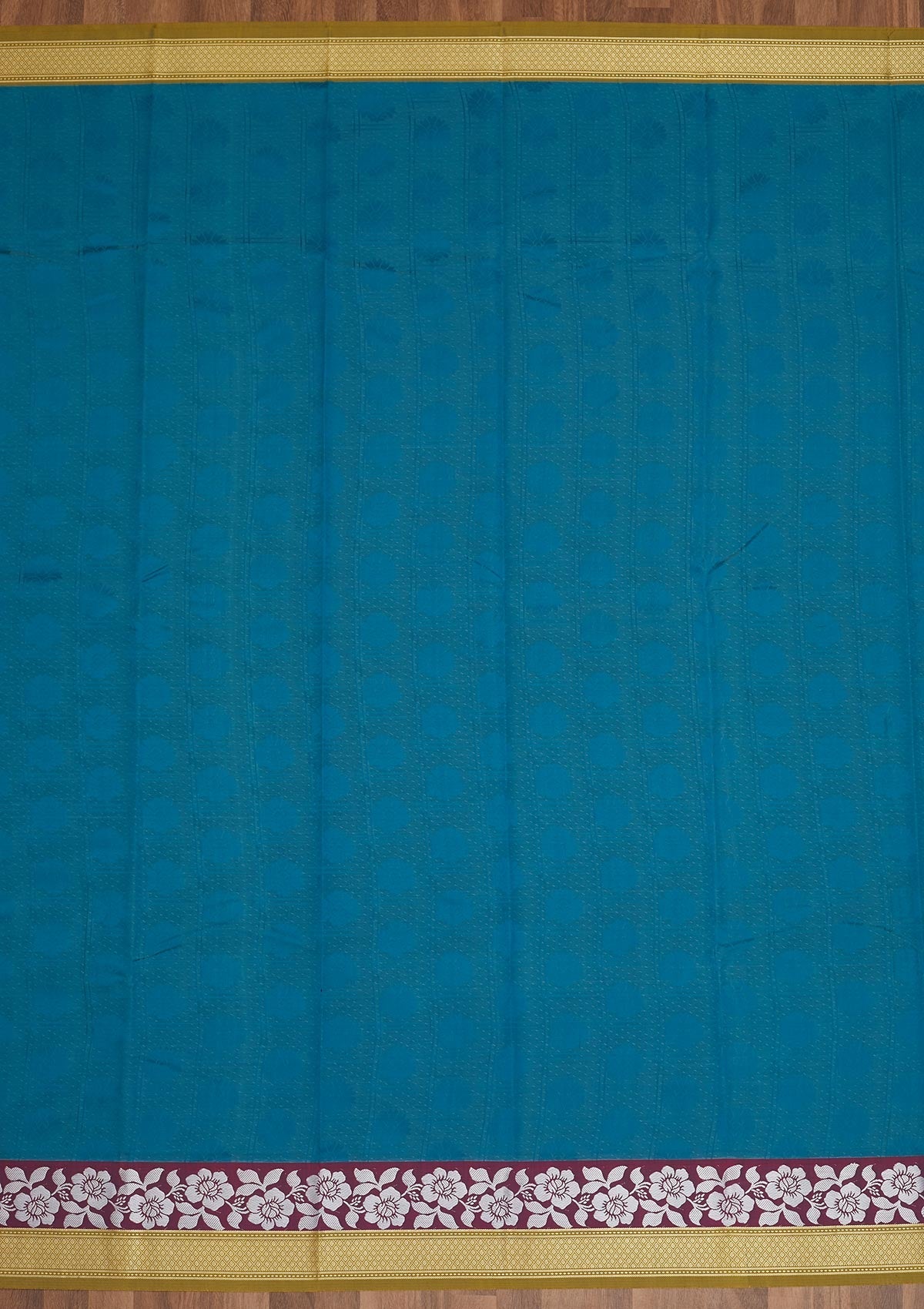 Turquoise Blue Zariwork Art Silk Saree - Koskii