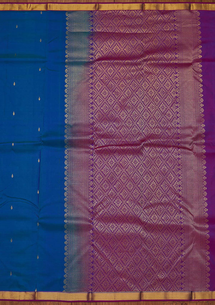 Turquoise Blue Zariwork Pure Silk Designer Saree - koskii