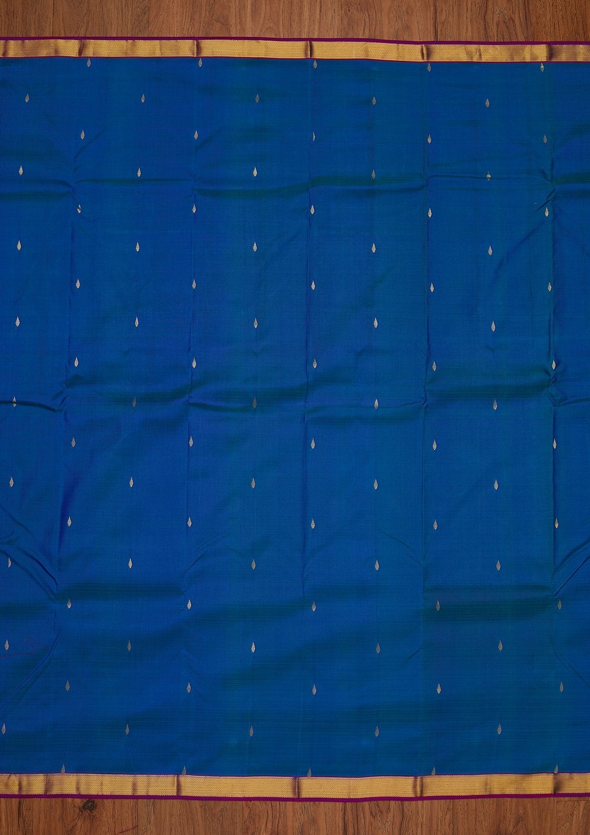 Turquoise Blue Zariwork Pure Silk Designer Saree - koskii