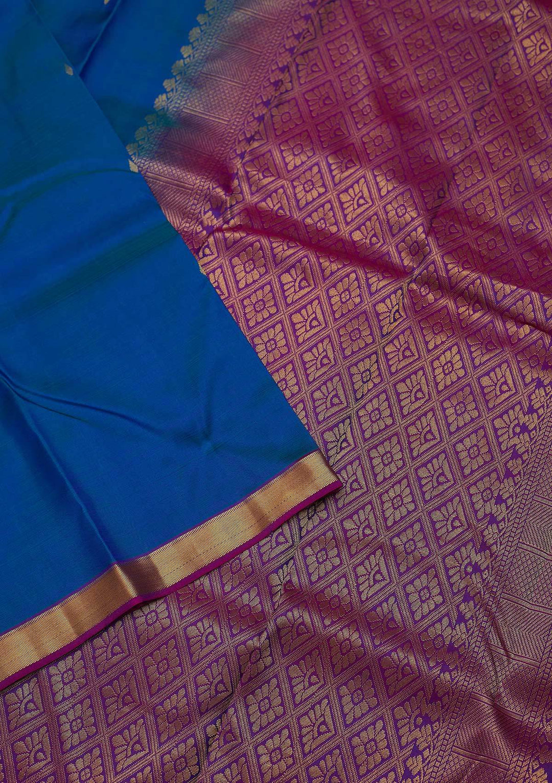 Turquoise Blue Zariwork Pure Silk Designer Saree - koskii