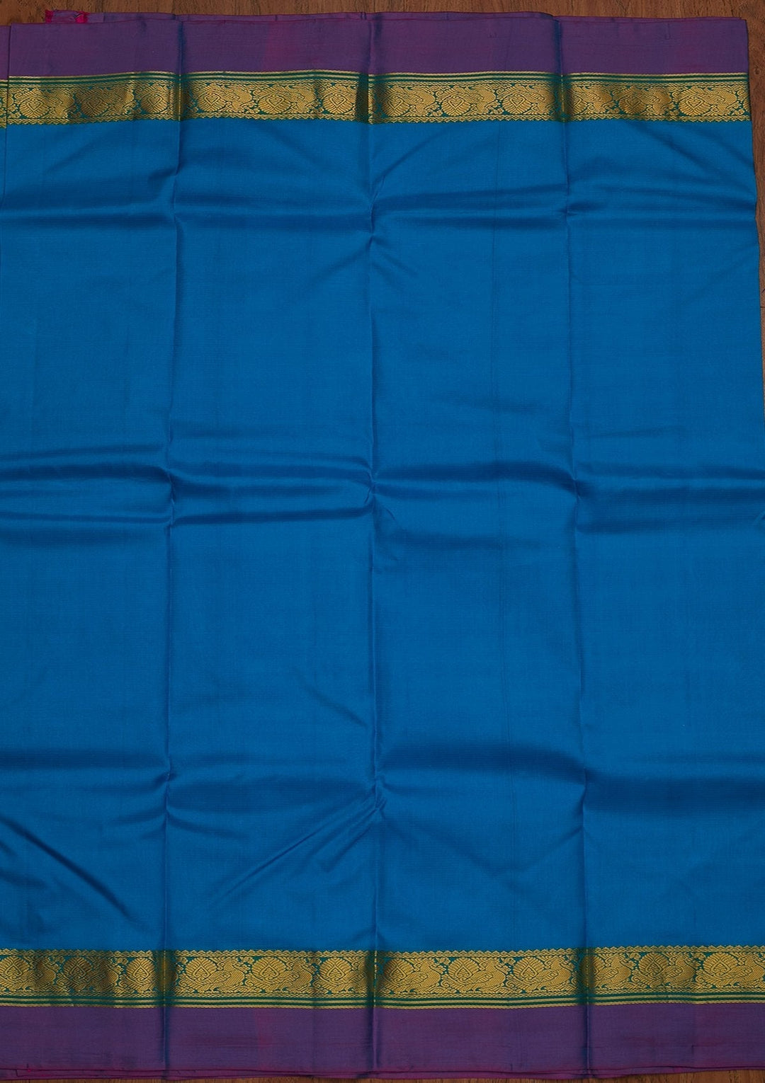 Turquoise Blue Zariwork Pure Silk Designer Saree - koskii
