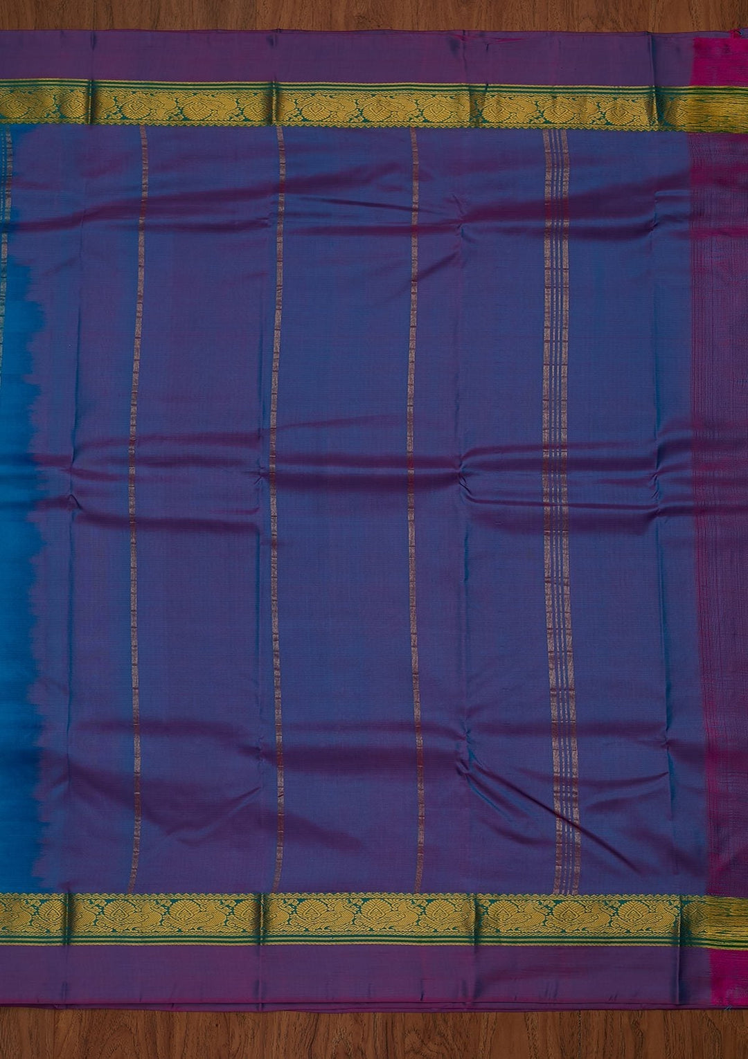 Turquoise Blue Zariwork Pure Silk Designer Saree - koskii