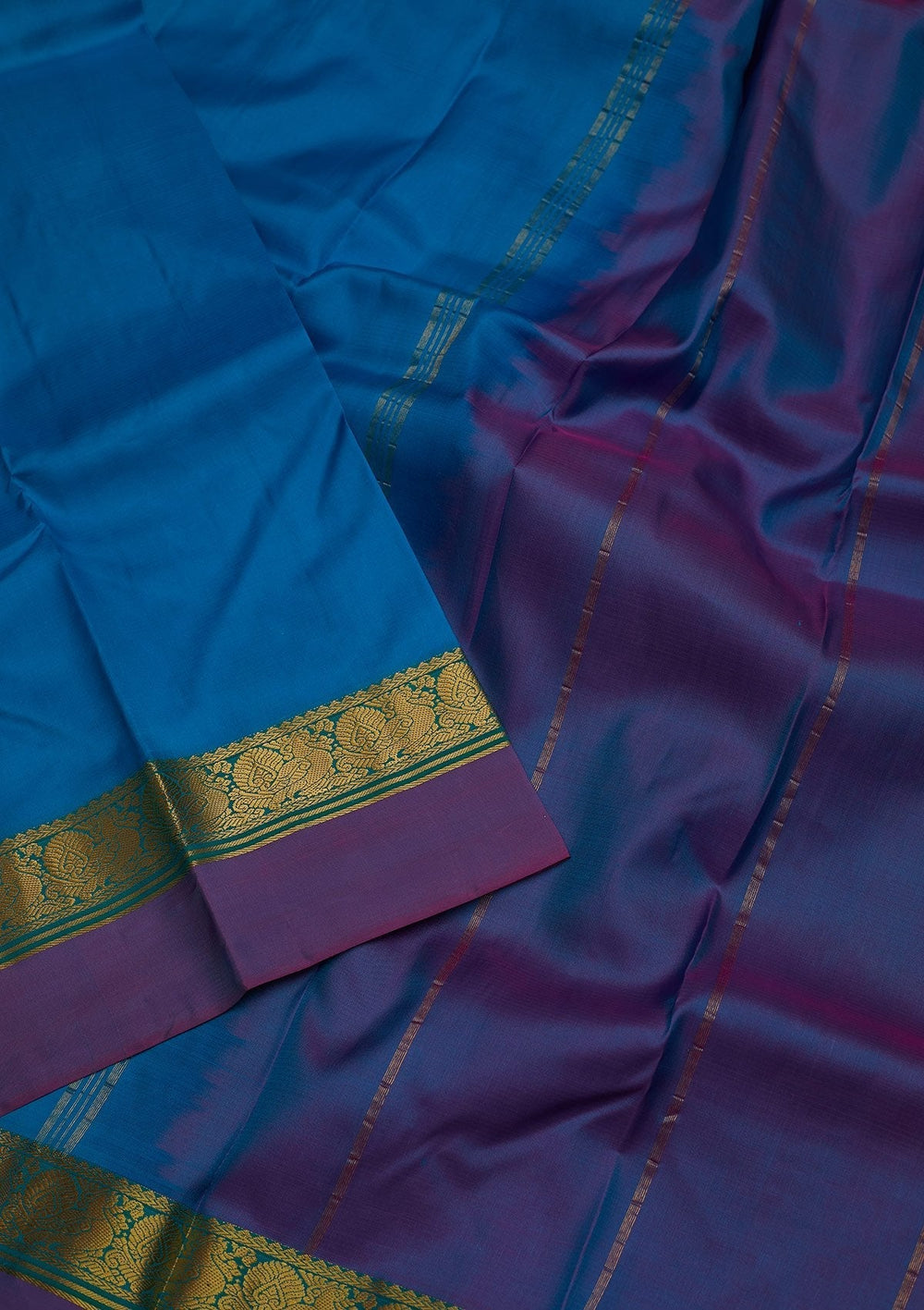 Turquoise Blue Zariwork Pure Silk Designer Saree - koskii