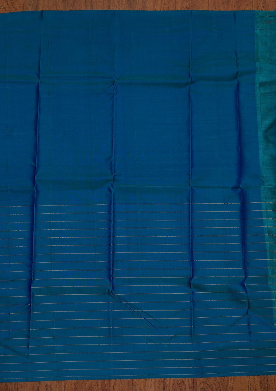Turquoise Blue Zariwork Pure Silk Designer Saree - koskii