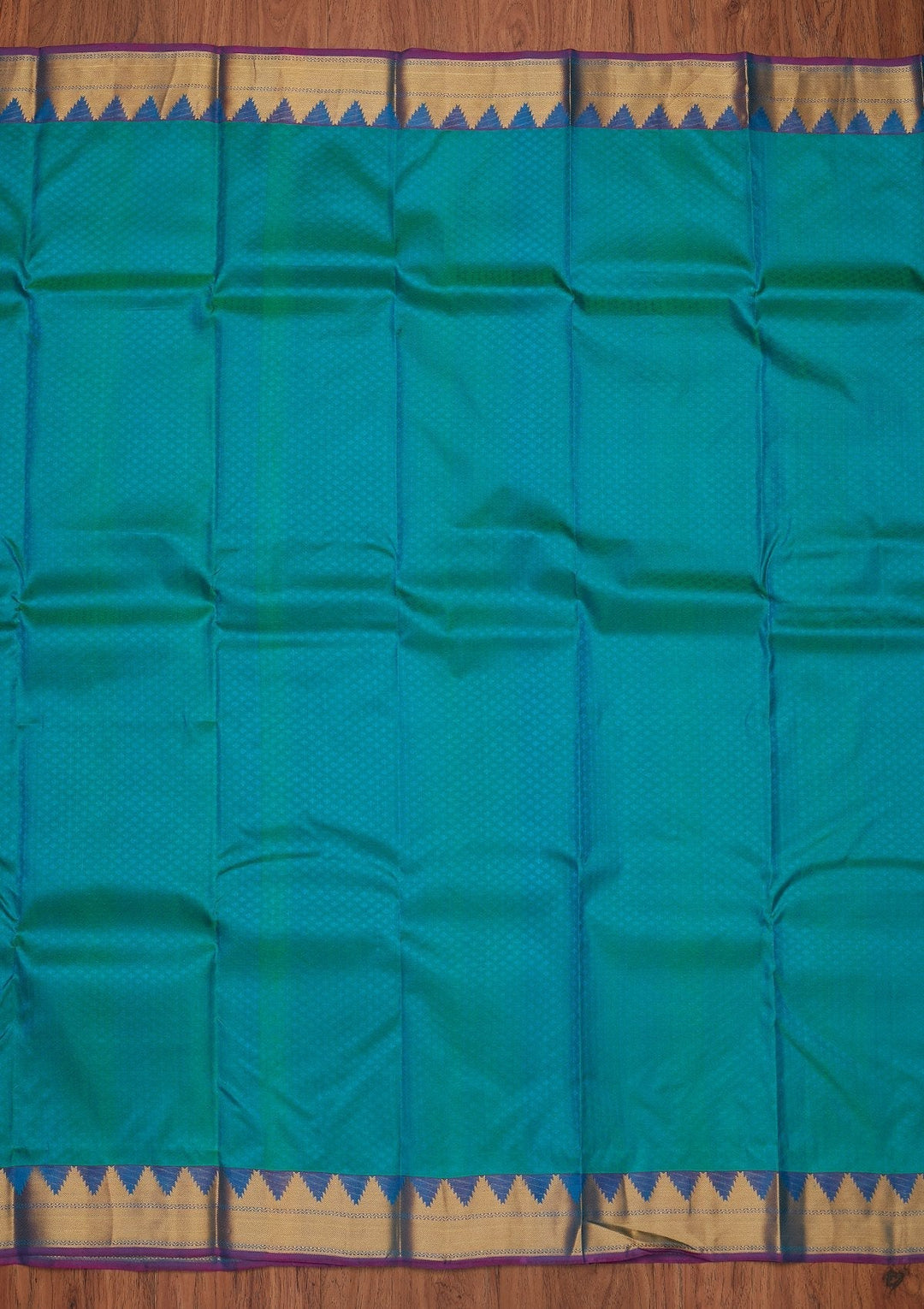 Sea Green Zariwork Pure Silk Designer Unstitched Saree - Koskii