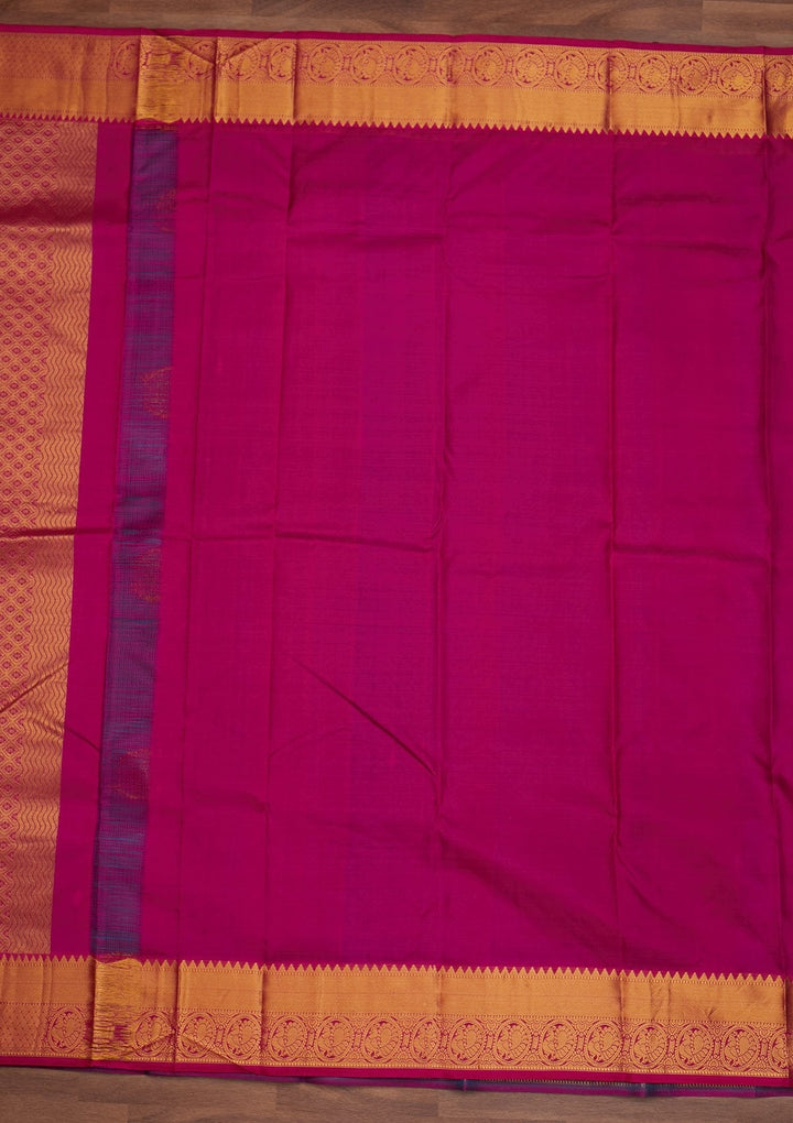 Turquoise Blue Zariwork Pure Silk Designer Saree - Koskii