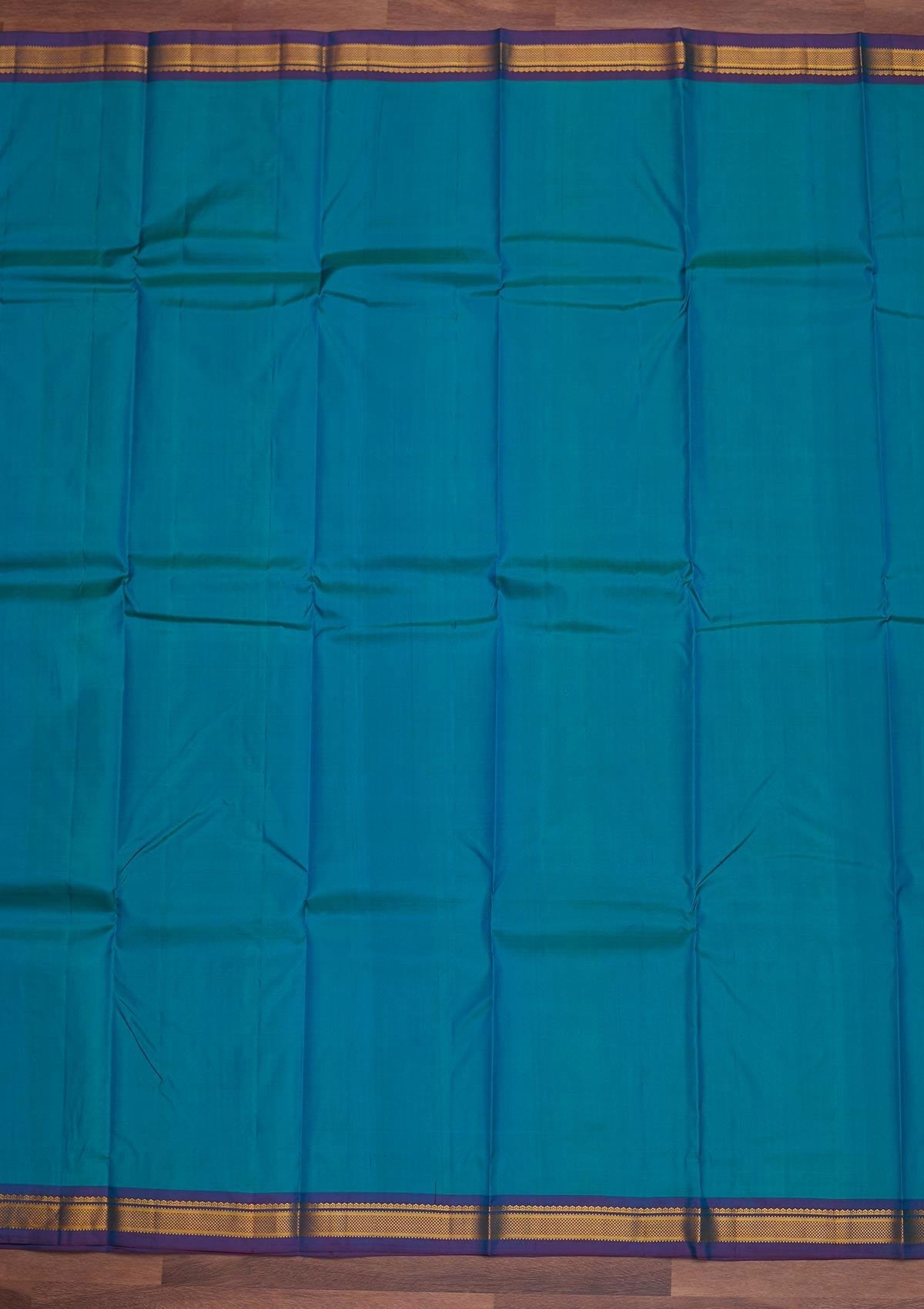 Turquoise Blue Zariwork Pure Silk Designer Saree - Koskii