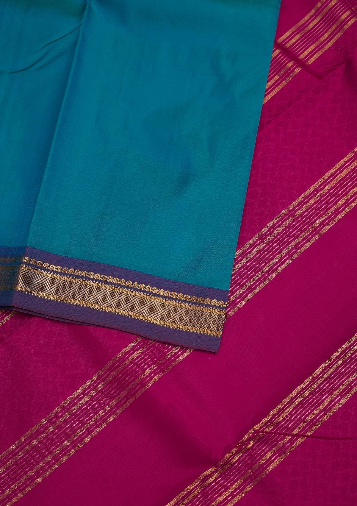 Turquoise Blue Zariwork Pure Silk Designer Saree - Koskii