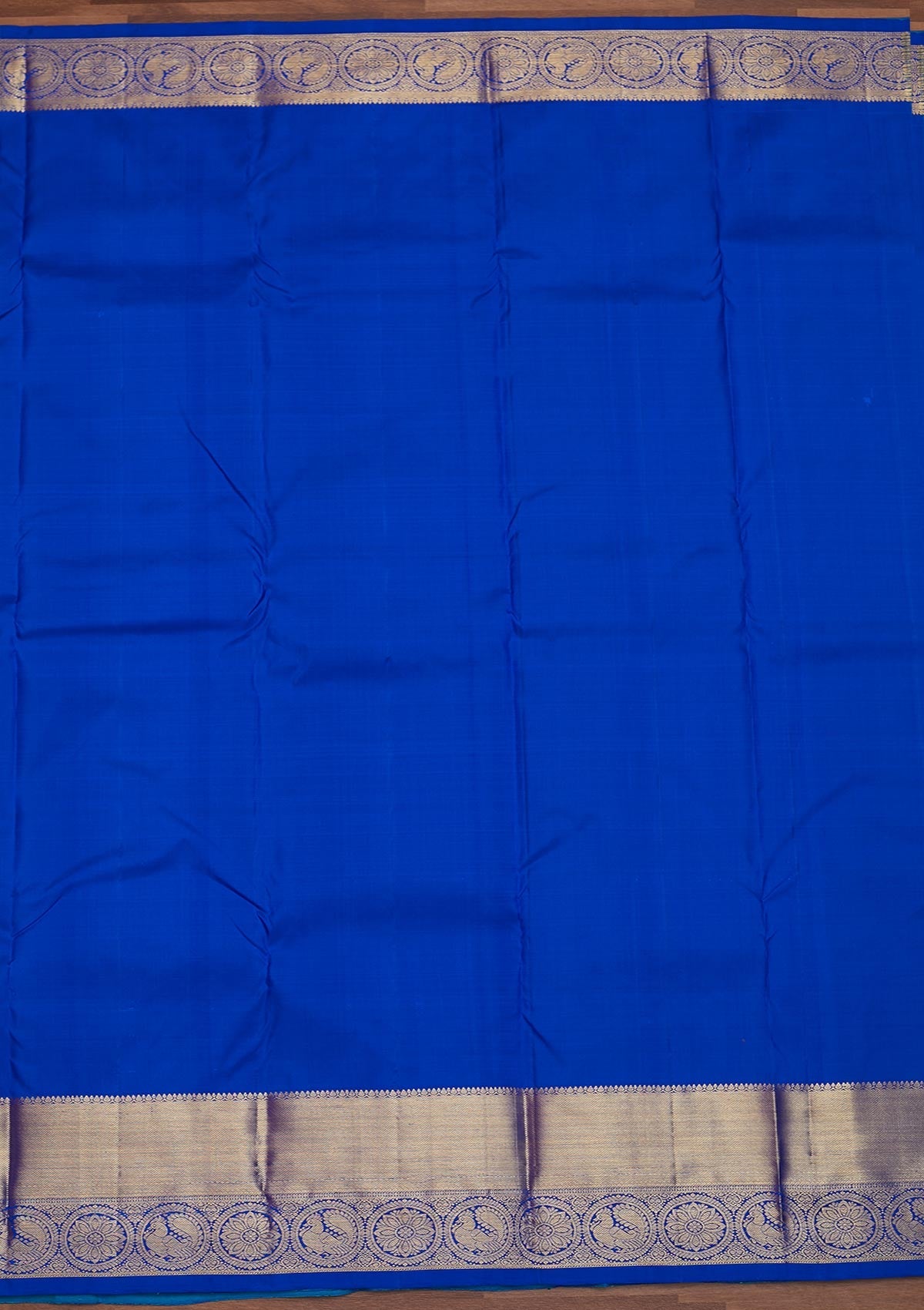 Turquoise Blue Zariwork Pure Silk Designer Saree - Koskii