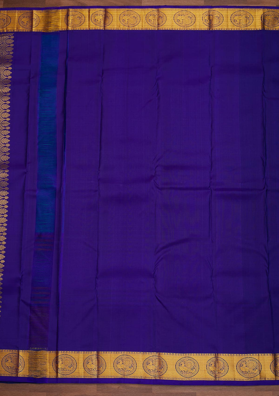 Turquoise Blue Zariwork Pure Silk Designer Saree - Koskii
