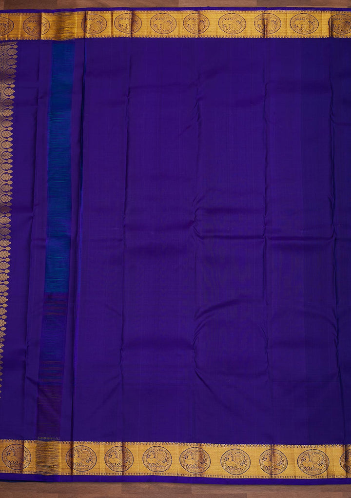 Turquoise Blue Zariwork Pure Silk Designer Saree - Koskii