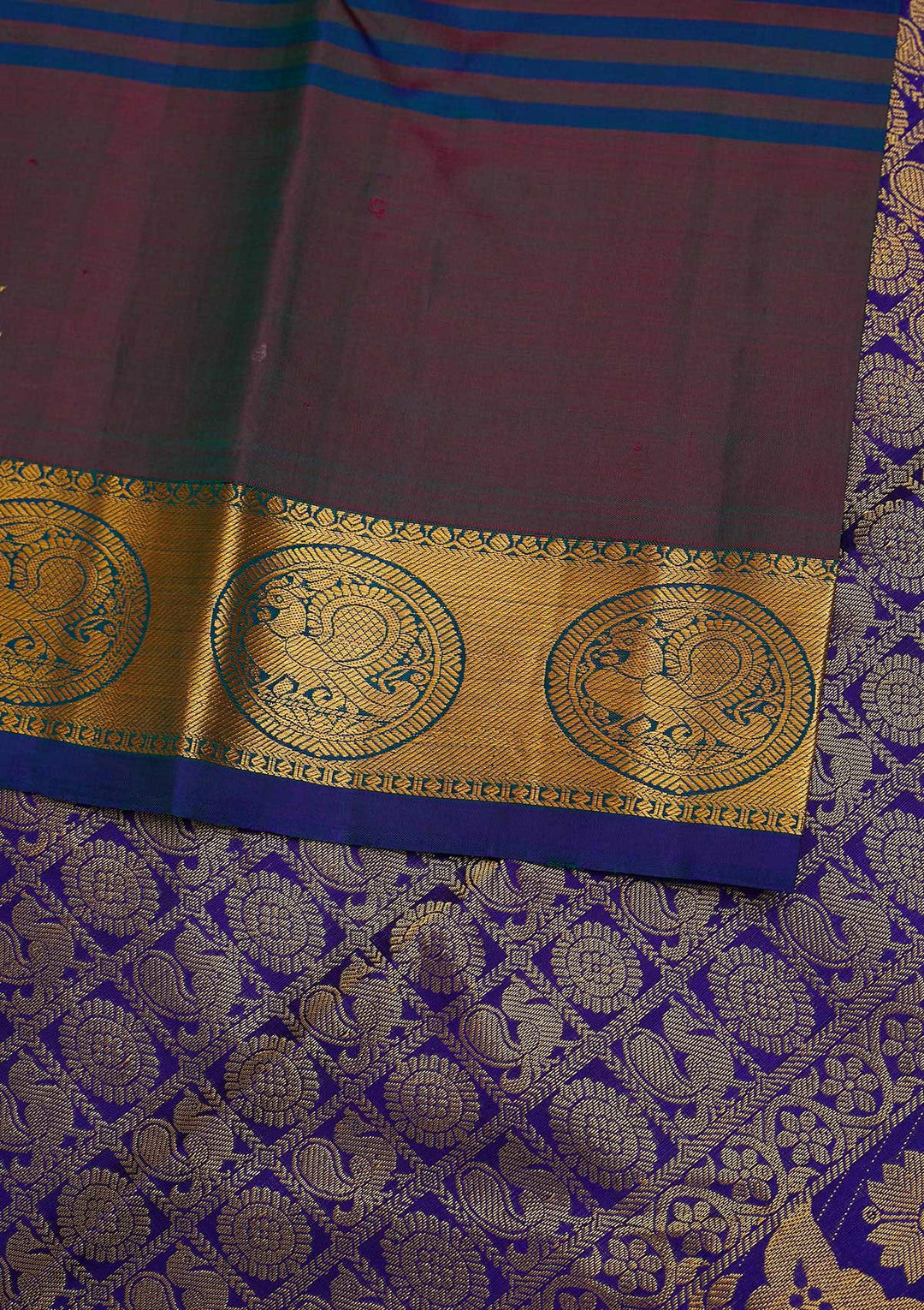 Turquoise Blue Zariwork Pure Silk Designer Saree - Koskii