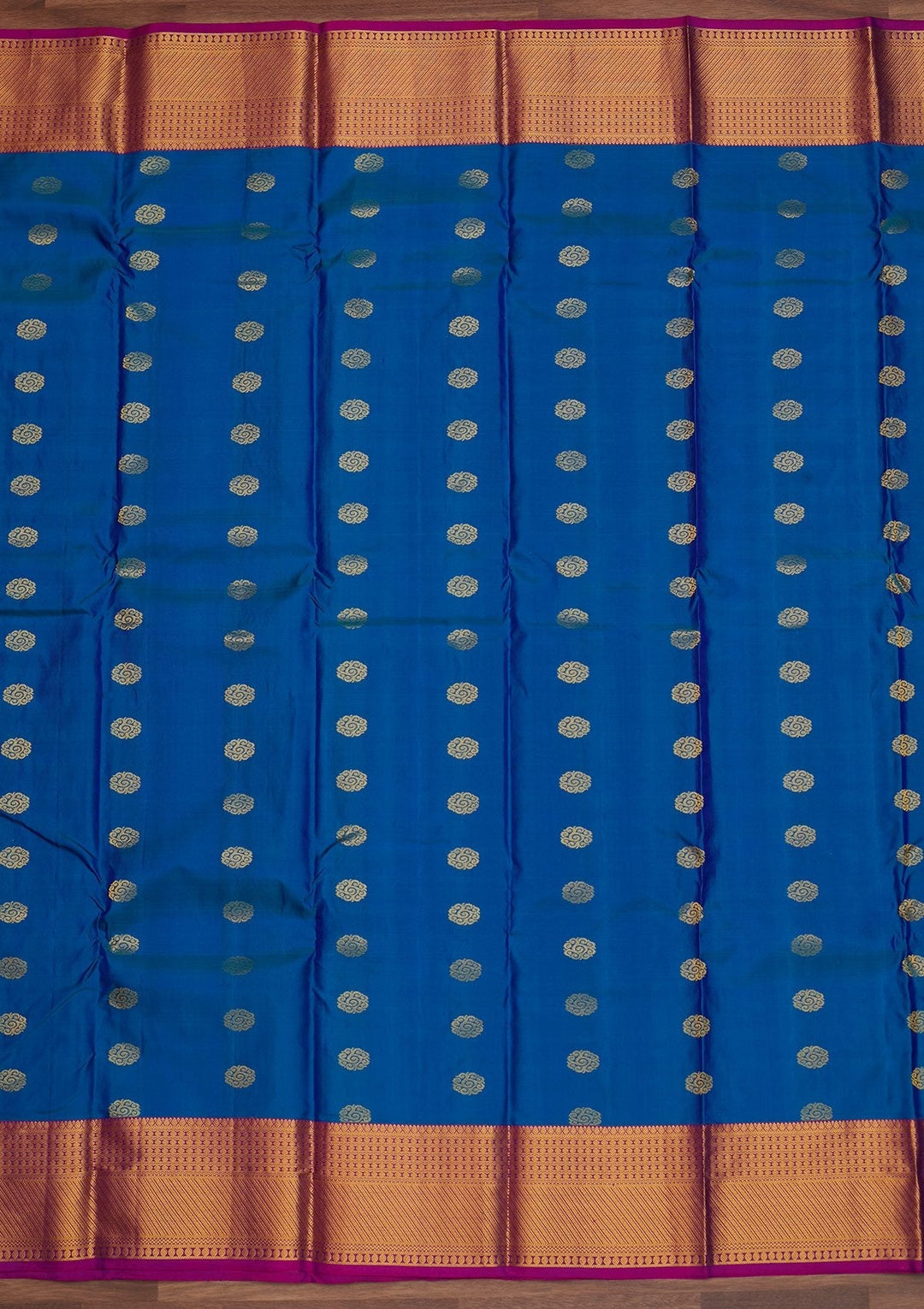 Turquoise Blue Zariwork Pure Silk Designer Saree - Koskii