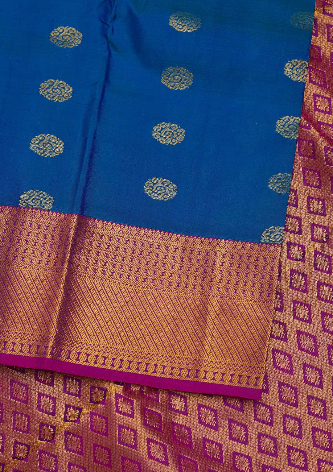 Turquoise Blue Zariwork Pure Silk Designer Saree - Koskii