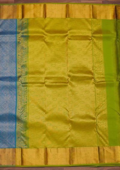 Turquoise Blue Zariwork Pure Silk Designer Saree - Koskii