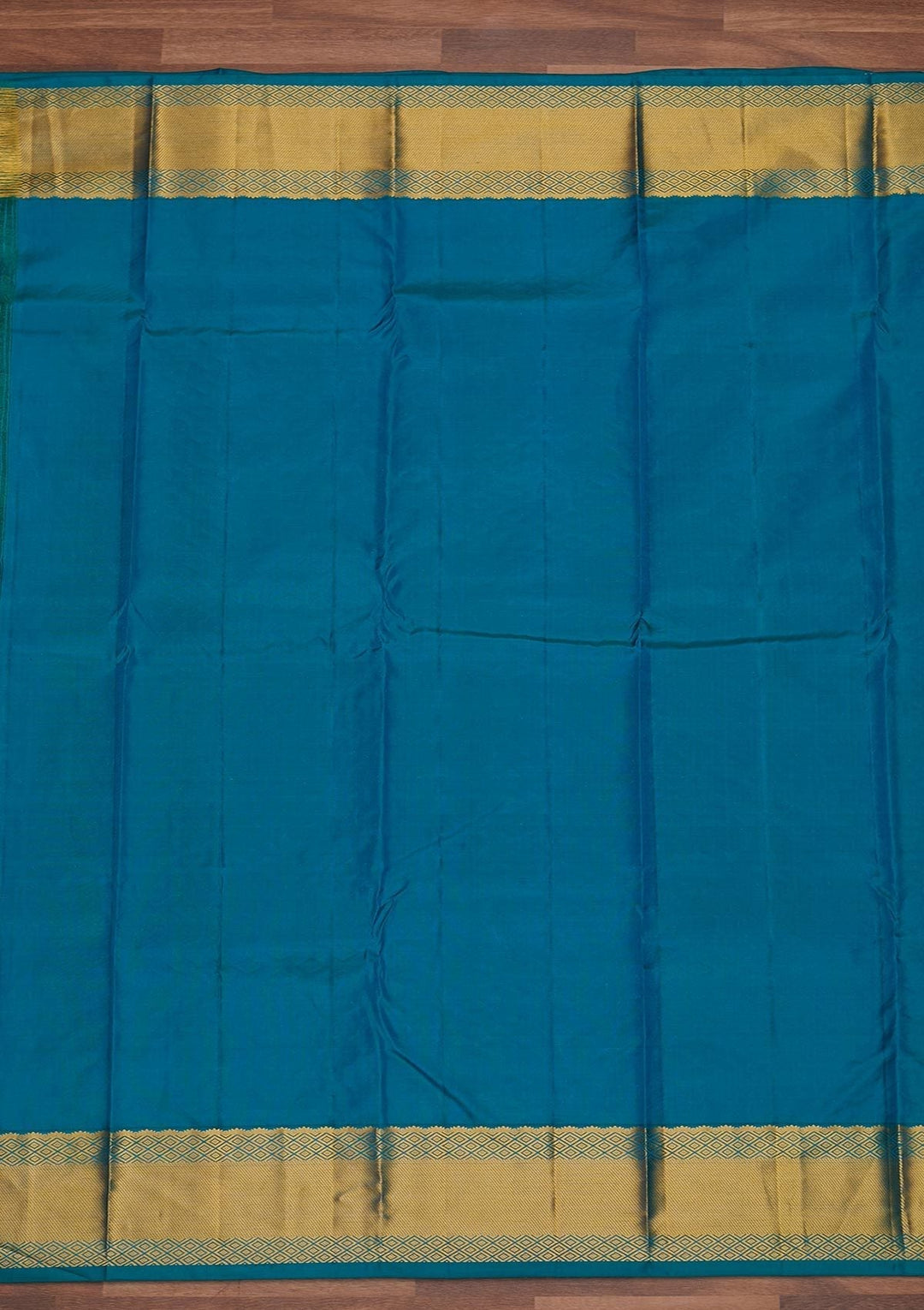 Turquoise Blue Zariwork Pure Silk Designer Saree - Koskii