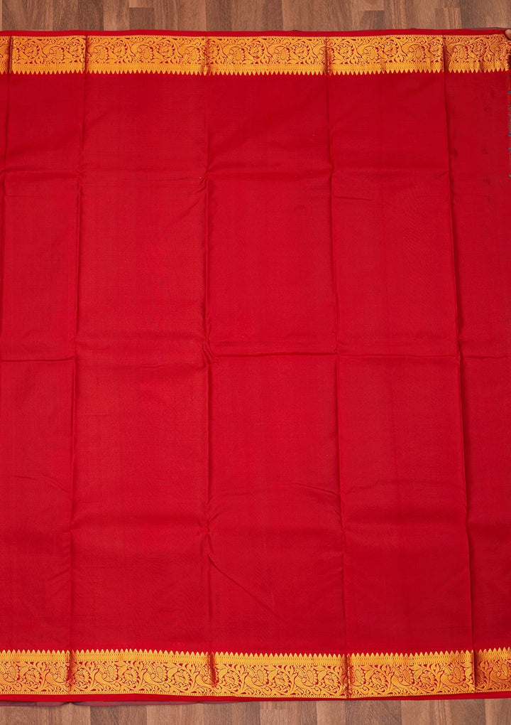 Turquoise Blue Zariwork Pure Silk Saree - Koskii