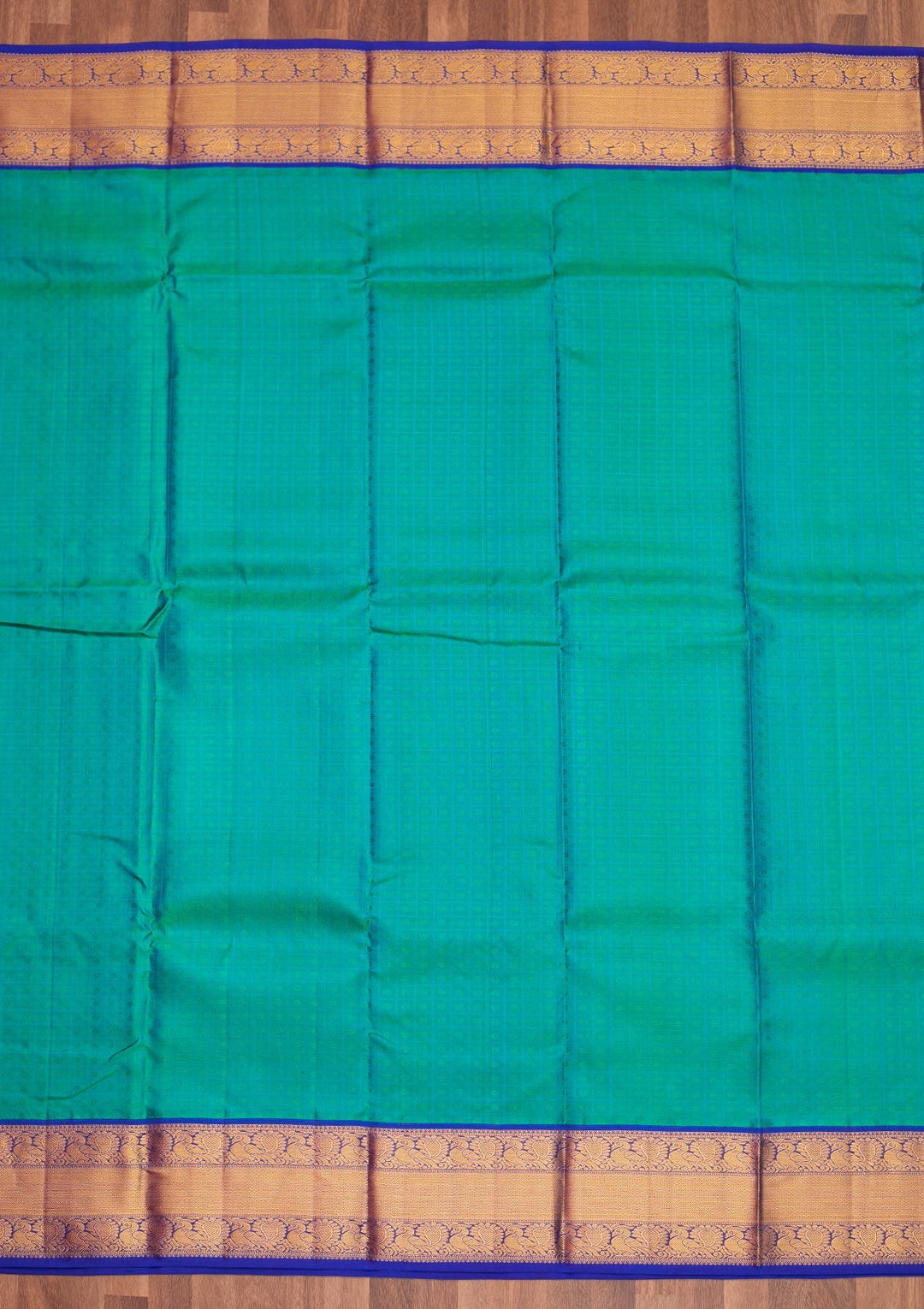 Turquoise Blue Zariwork Pure Silk Saree - Koskii