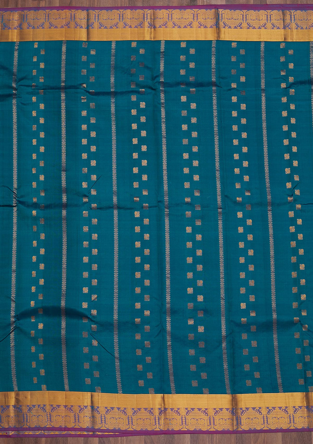 Turquoise Blue Zariwork Pure Silk Saree-Koskii