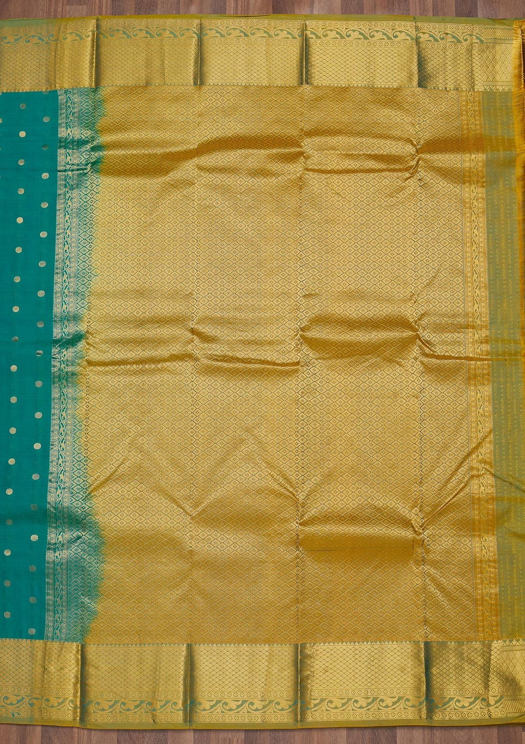 Turquoise Blue Zariwork Pure Silk Saree-Koskii
