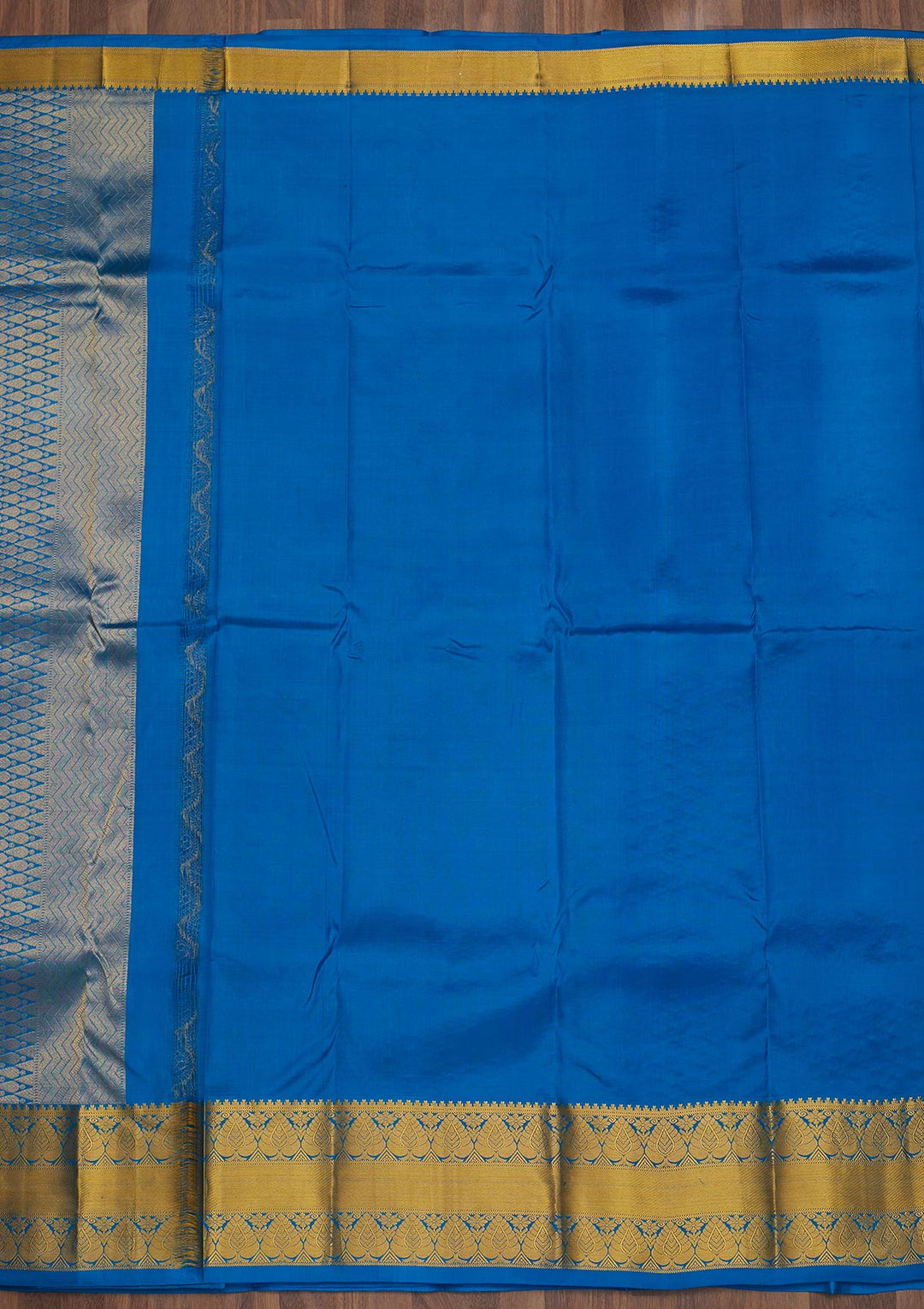 Turquoise Blue Zariwork Pure Silk Saree-Koskii