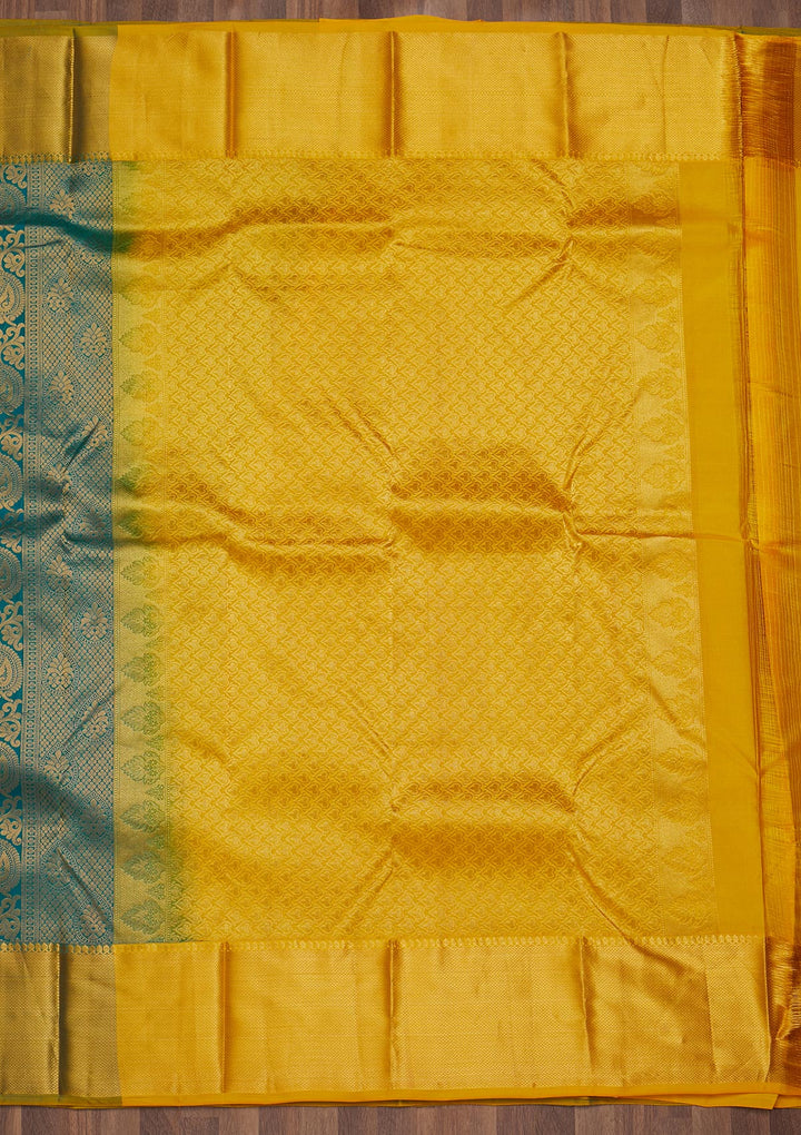 Turquoise Blue Zariwork Pure Silk Saree-Koskii