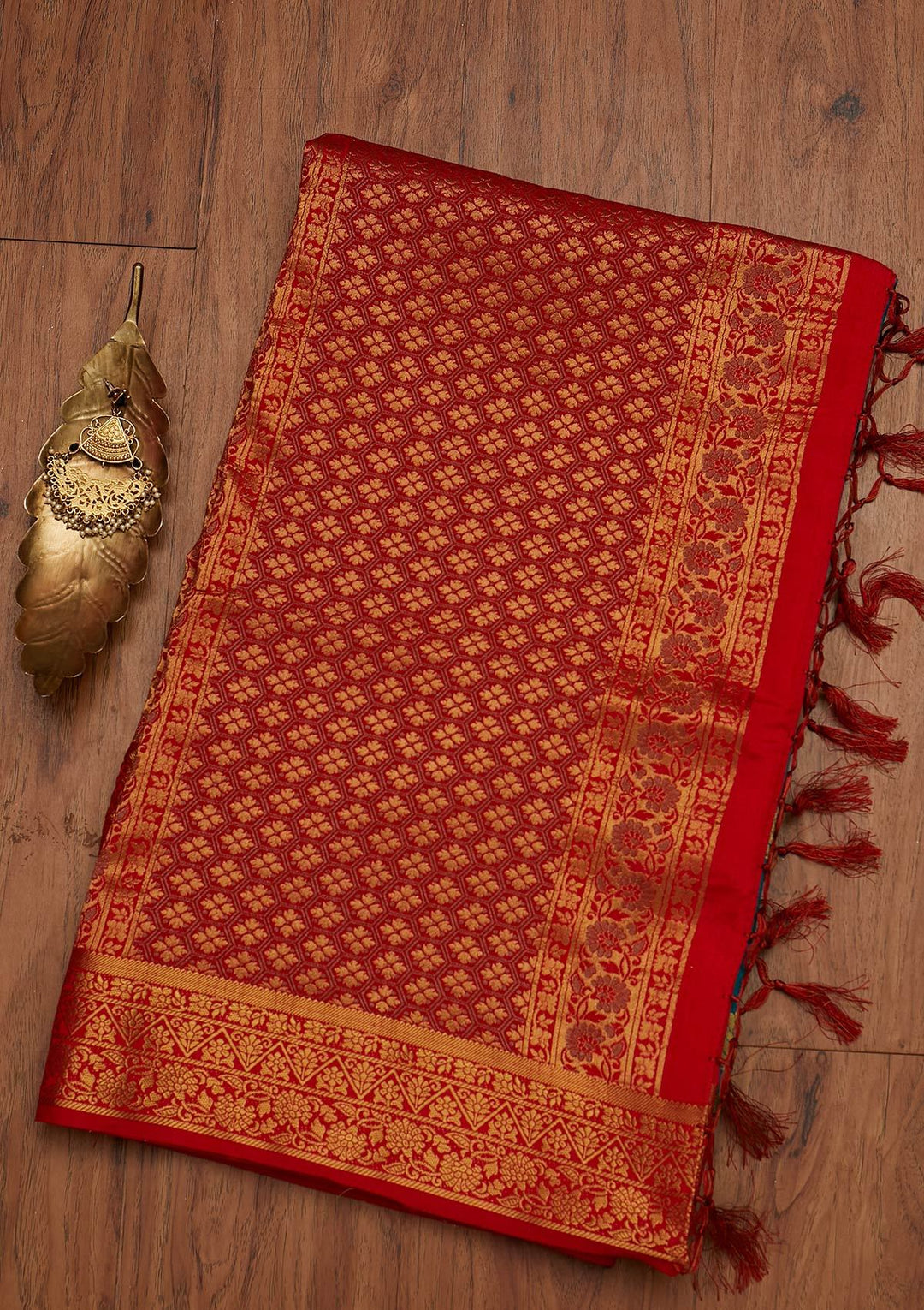 Turquoise Blue Zariwork Raw Silk Designer Saree - koskii