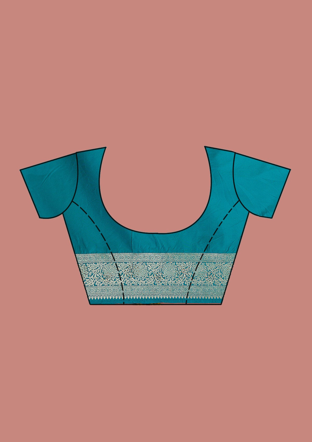Turquoise Blue Swarovski Art Silk Saree-Koskii