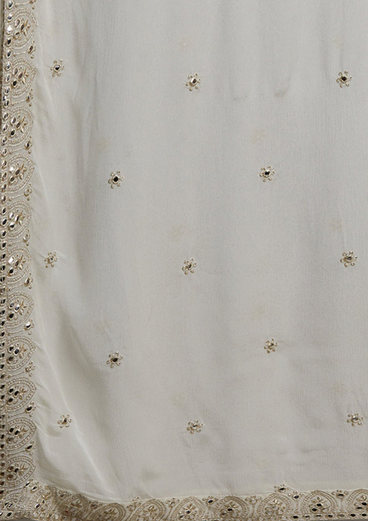 White Gotapatti Georgette Salwar Suit-Koskii