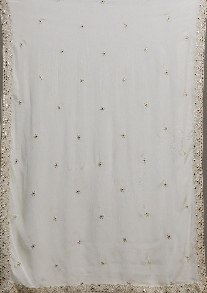 White Gotapatti Georgette Salwar Suit-Koskii