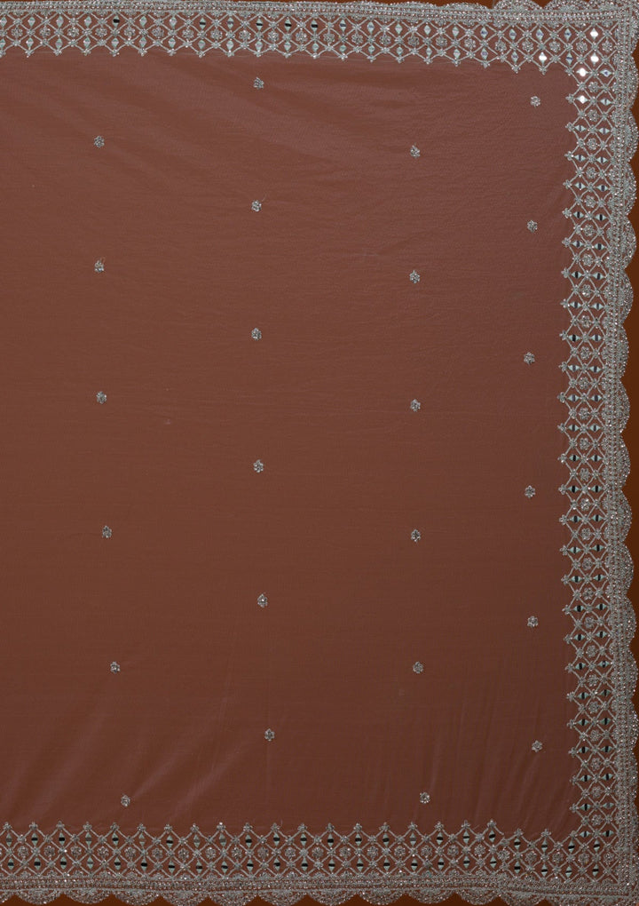 White Sequins Net Designer Lehenga-Koskii